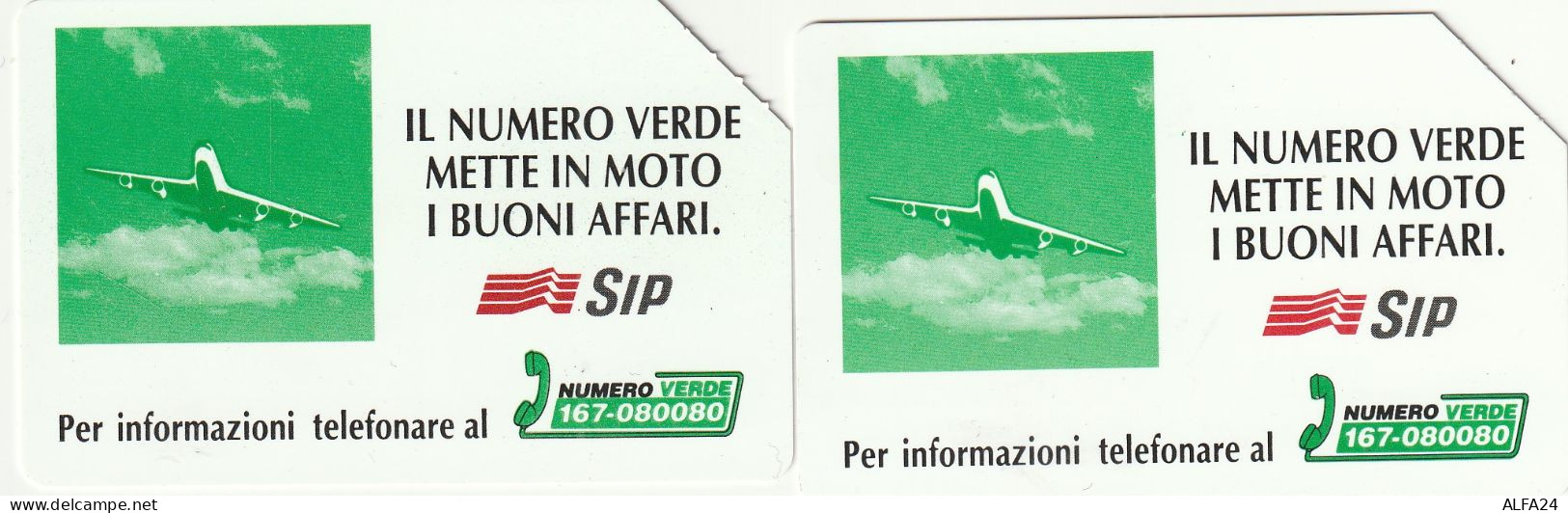 SERIE 2 SCHEDE TELEFONICHE USATE 345-6 AEREO VERDE 5-10 - Pubbliche Speciali O Commemorative