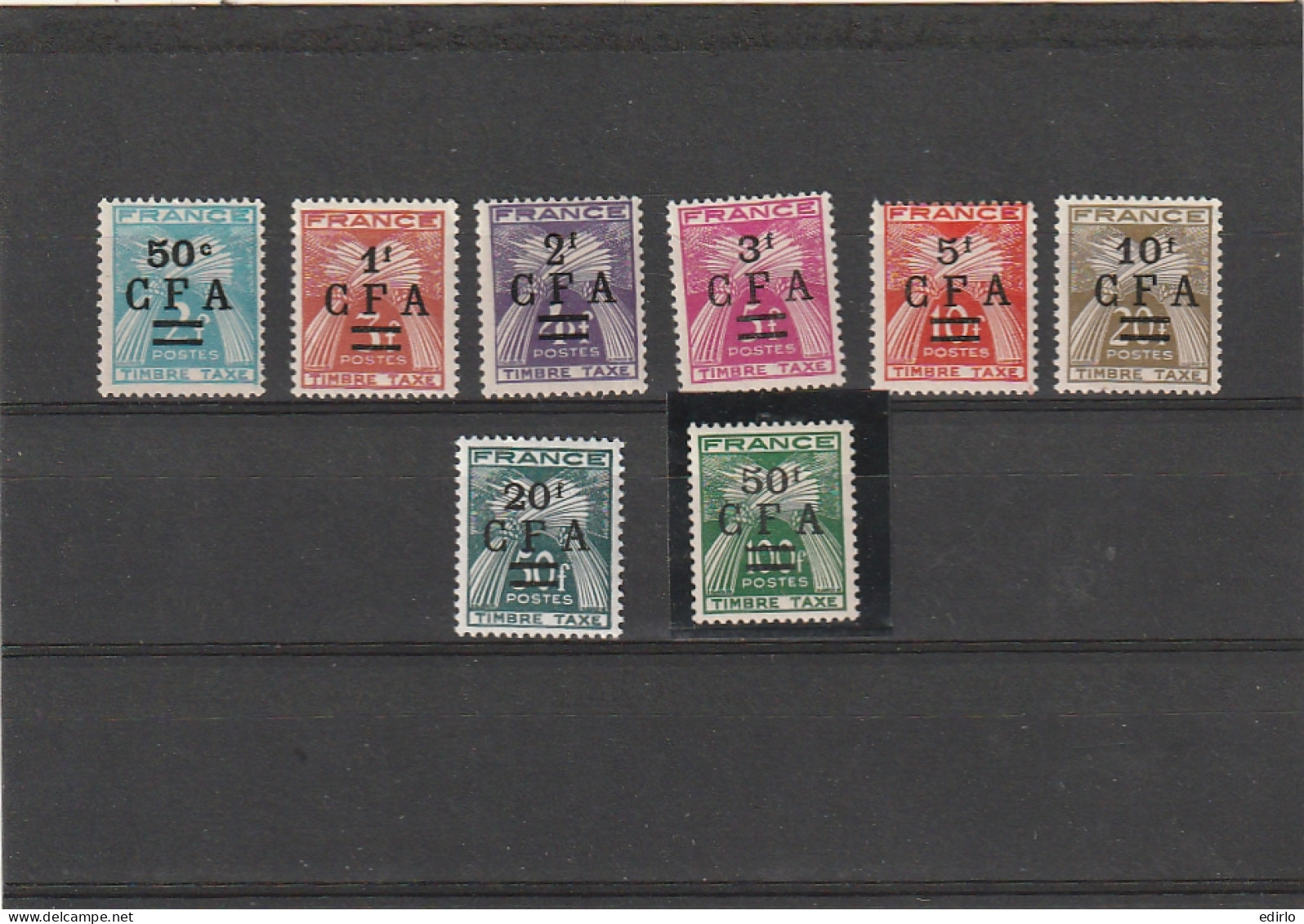 ///   FRANCE // CFA  La Réunion Timbres Taxe 37/44 Tous** Sauf 42 Sans Gomme (côte Sup 65€) + Offert Scan 2 (côte ??) - Segnatasse