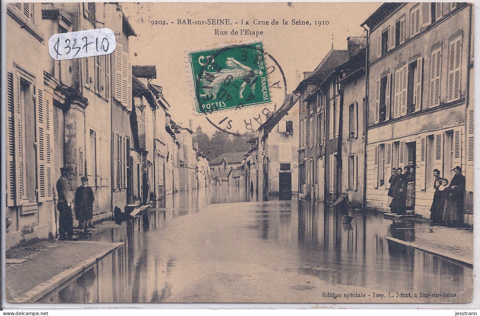 BAR-SUR-SEINE-  CRUE DE LA SEINE 1910- RUE DE L ETAPE - Bar-sur-Seine