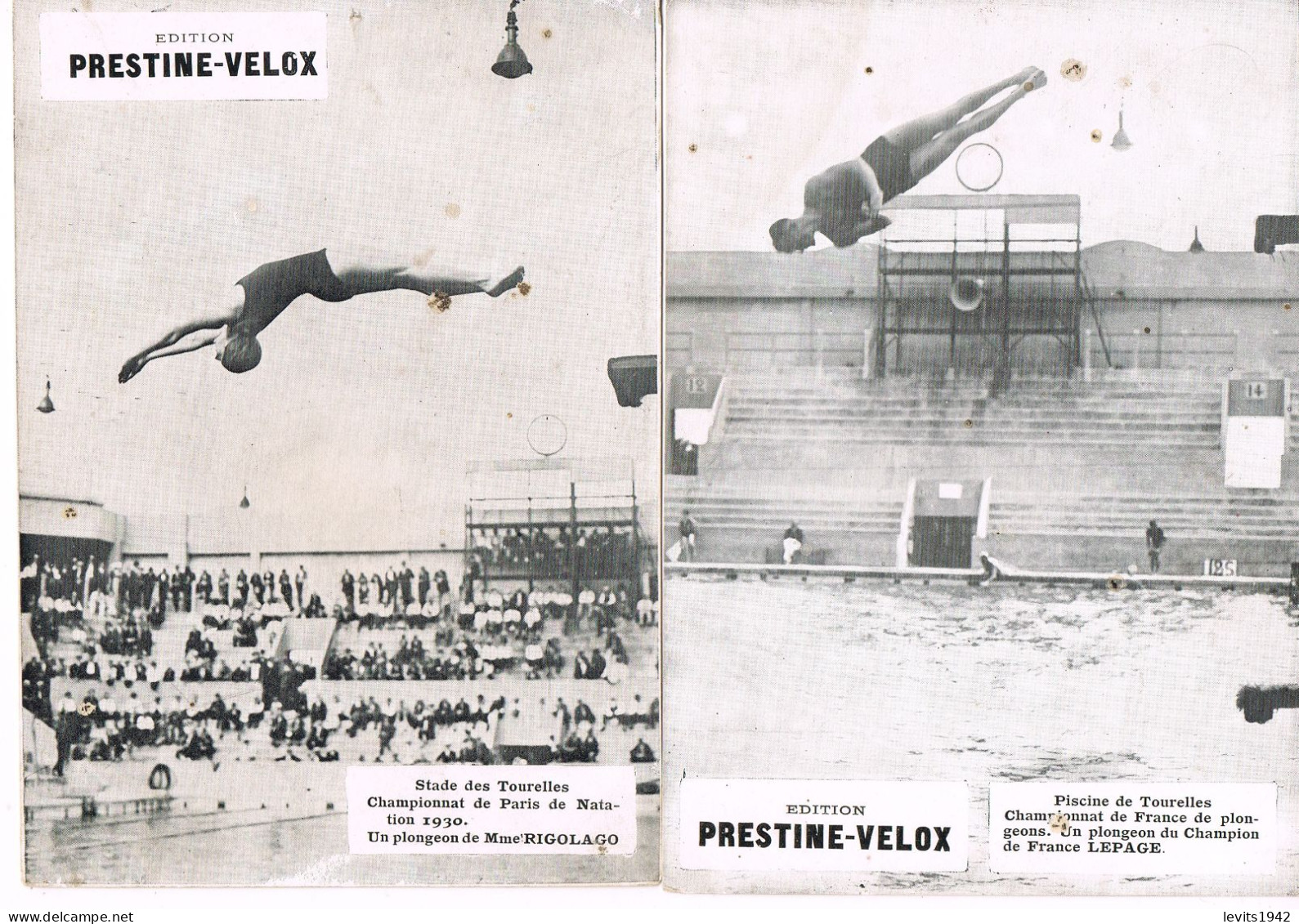 2 PHOTOS - PRESTINE-VELOX - PLONGEON - PISCINE DES TOURELLES - - Plongeon