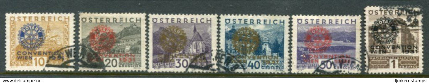 AUSTRIA 1931 Rotarian Congress Set Used. Michel 518-23 - Gebraucht