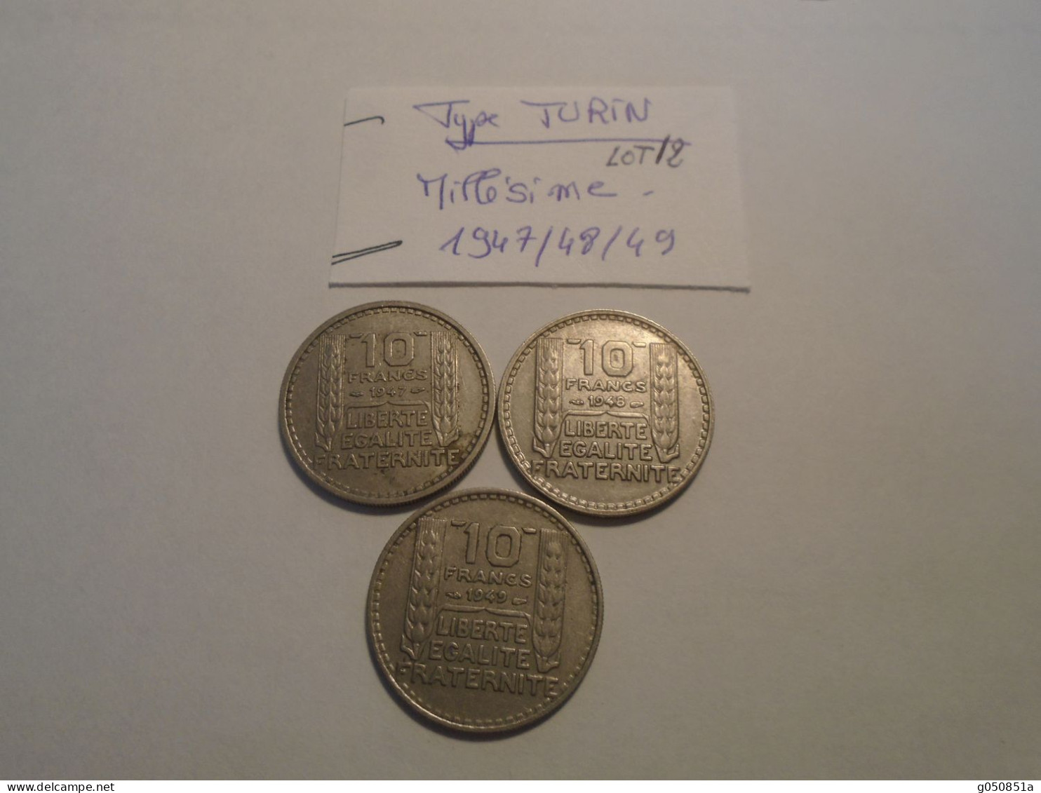 1947/48/49  ( Lot N° 2 ) - 3 PIECES De 10 Francs  Type TURIN   Cote= 8,00 Eur !!! - 10 Francs