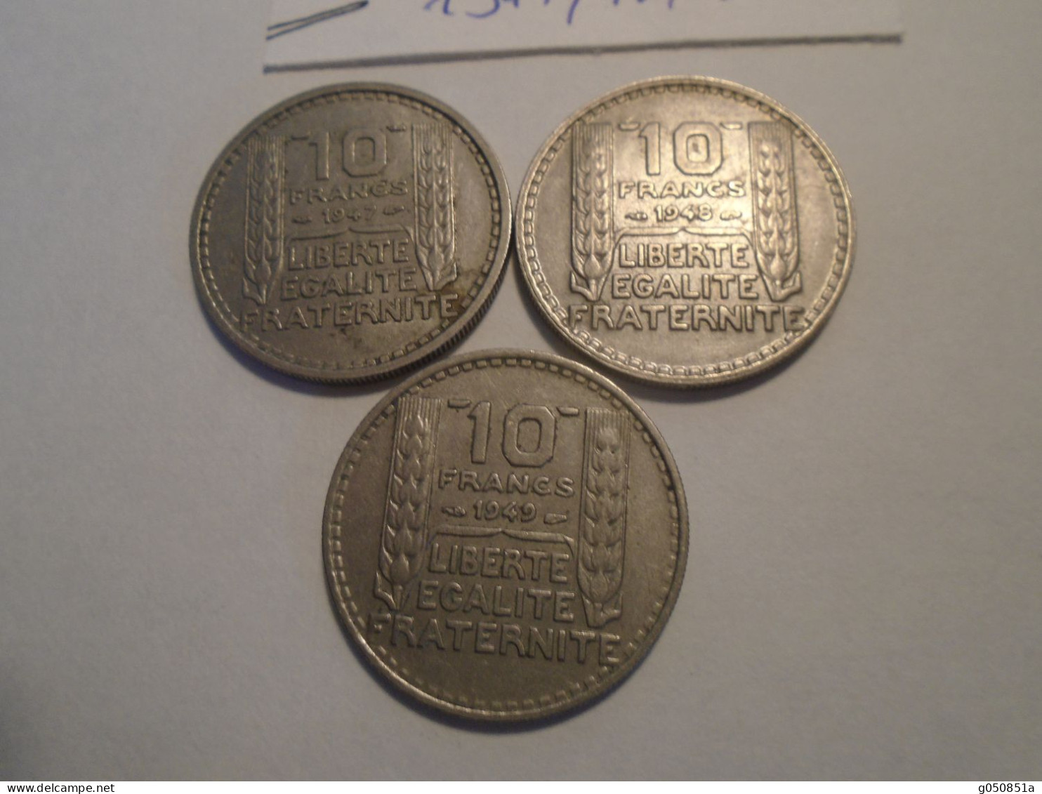 1947/48/49  ( Lot N° 2 ) - 3 PIECES De 10 Francs  Type TURIN   Cote= 8,00 Eur !!! - 10 Francs