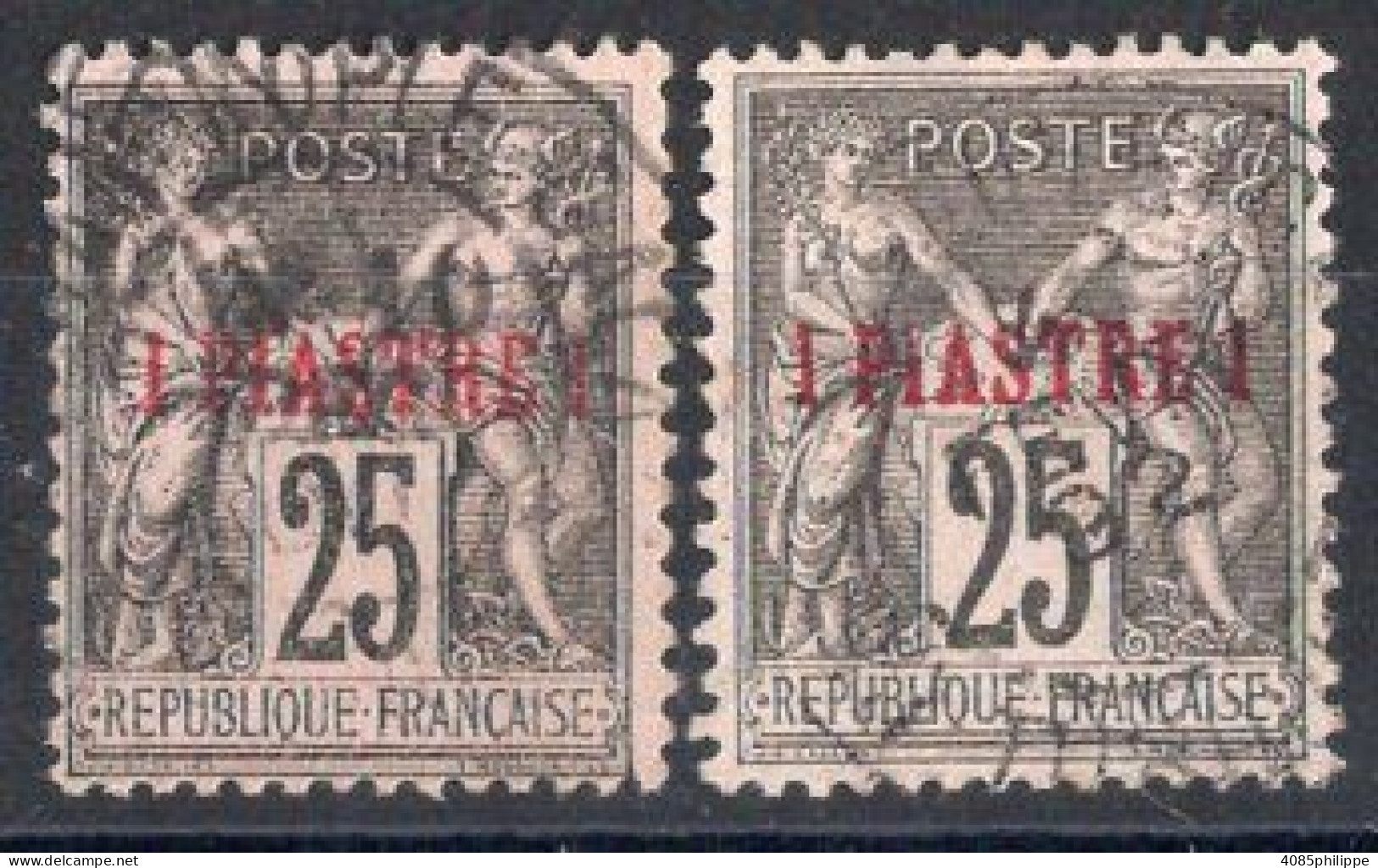 Levant  Timbres-poste N°4 & 4a Oblitérés TB Cote : 4.50 € - Gebruikt