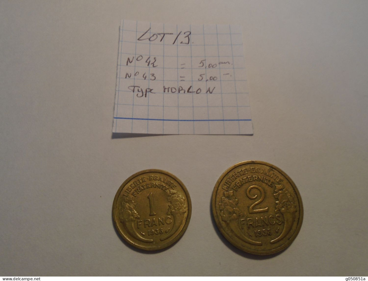 1933  ( Lot N° 3 ) - 2 PIECES De 1 Et 2  Francs  Type MORLON  Cote= 15,00 Eur !!! - 10 Francs