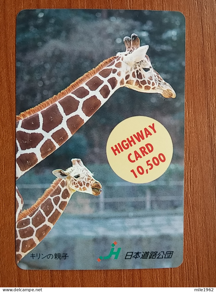 T-427 - JAPAN, Japon, Nipon, Carte Prepayee, Prepaid, Animal Giraffe, Girafe - Dschungel