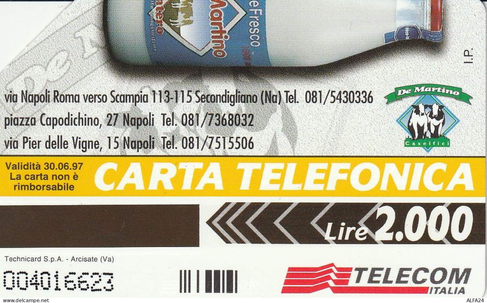 SCHEDA TELEFONICA USATA PRP 260 DE MARTINO  (623 U - Privées - Hommages