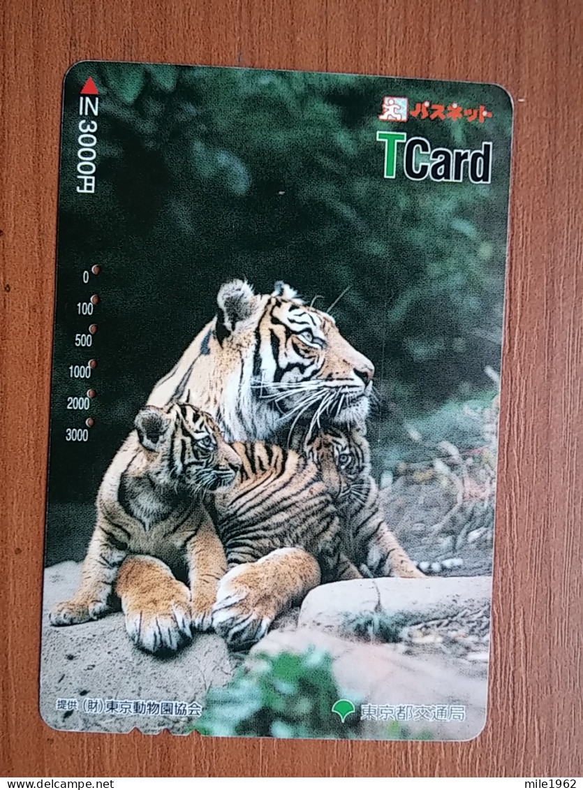 T-427 - JAPAN, Japon, Nipon, Carte Prepayee, Prepaid, Animal Tiger - Oerwoud