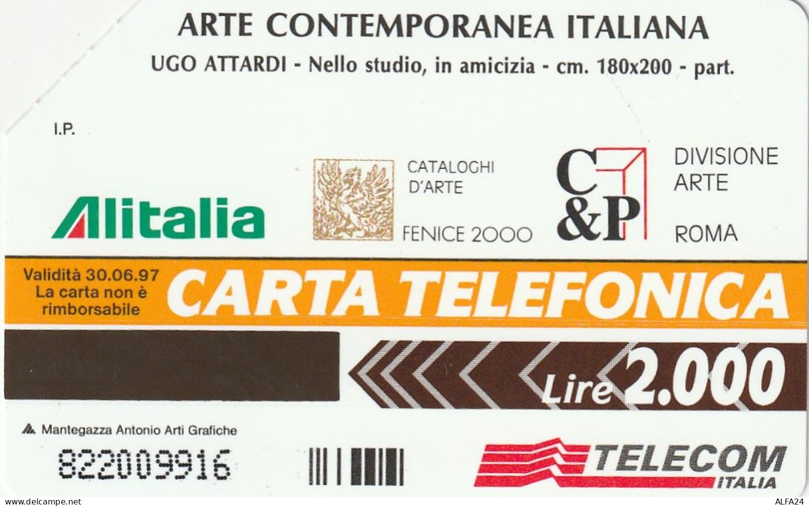 SCHEDA TELEFONICA USATA PRP 275 ARTE ATTARDI  (916 U - Privé - Hulde