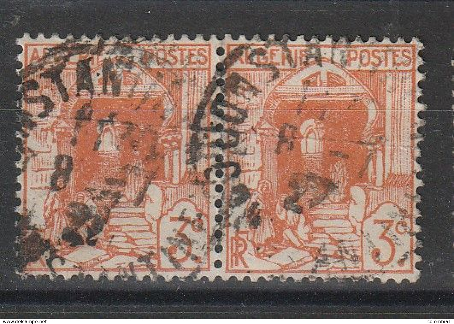 ALGERIE YT 36 Oblitéré En Duo CONSTANTINE - Used Stamps