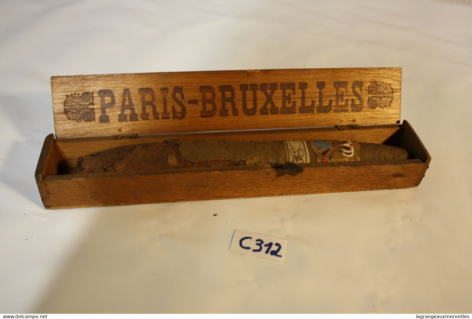 C312 Très Ancien Cigare - De Collection - Boite - Bois - Paris Bruxelles - Estuches Para Puros