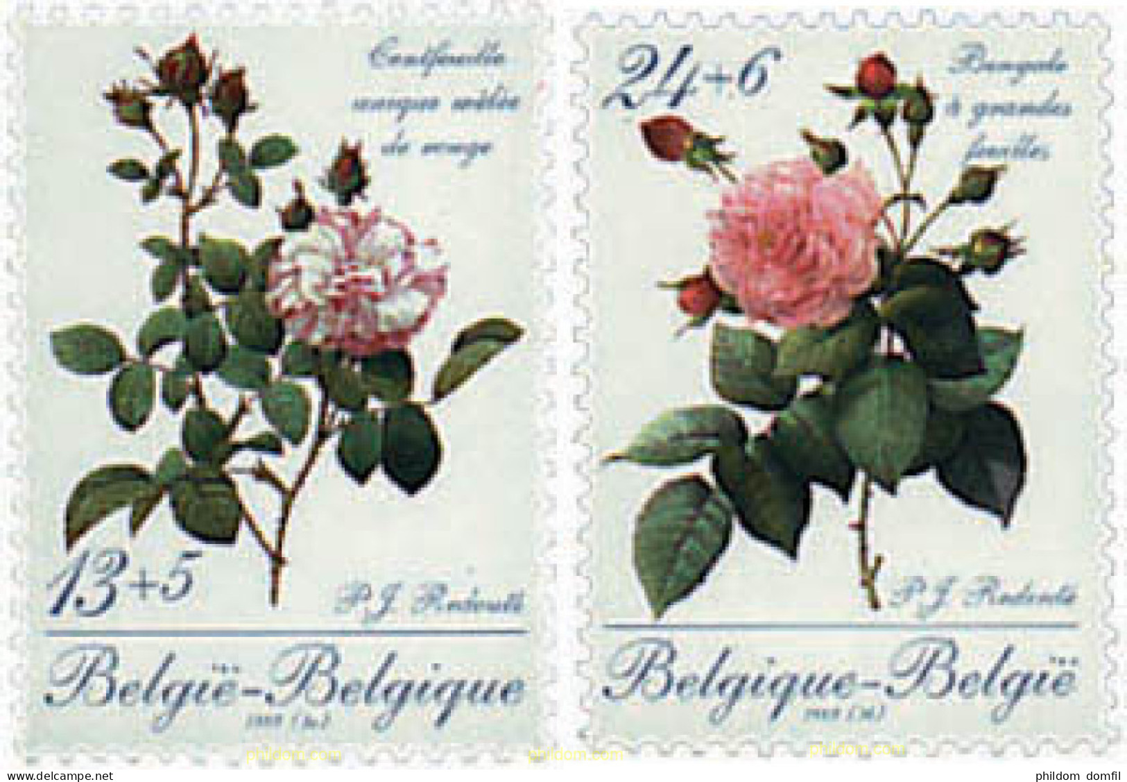 97129 MNH BELGICA 1989 PROMOCION DE LA FILATELIA. ROSAS DE PIERRE-JOSEPH REDOUTÉ - Otros & Sin Clasificación