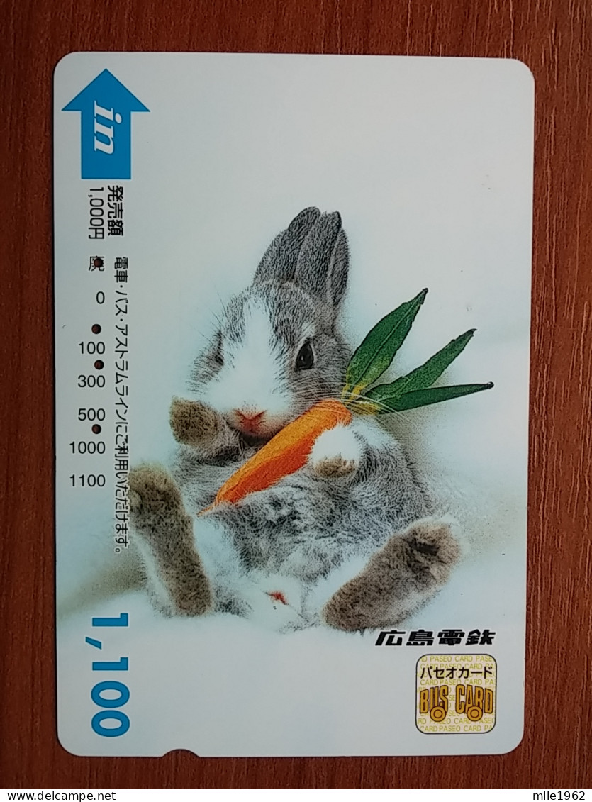 T-429 - JAPAN, Japon, Nipon, Carte Prepayee, Prepaid, Animal, Rabbit, Lapin - Conejos