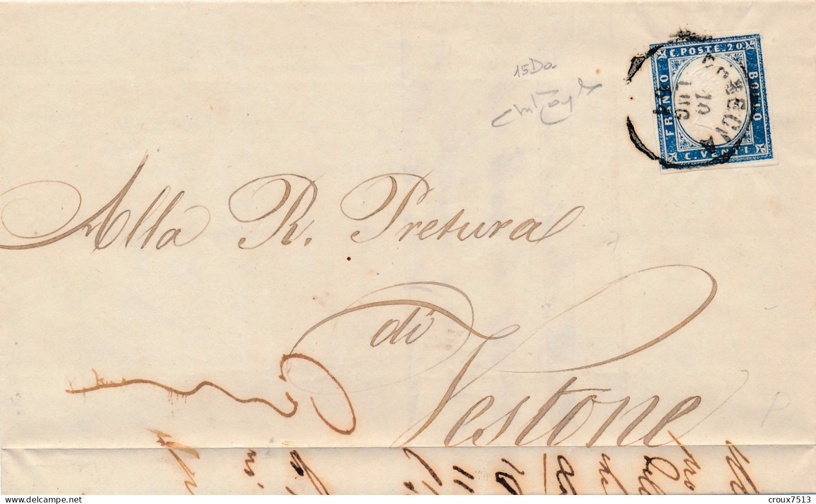 1861 LAC Pour Vestone Signée Raybaudi. - Sardinië