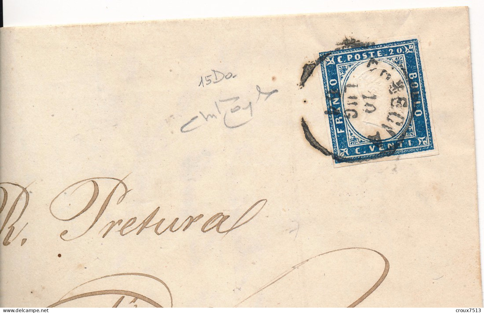 1861 LAC Pour Vestone Signée Raybaudi. - Sardaigne
