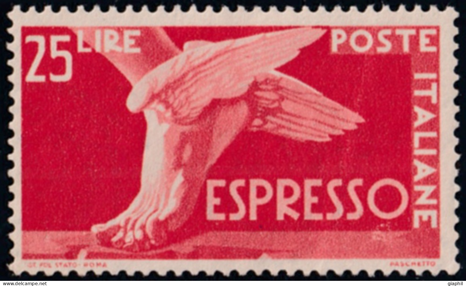 ITALY ITALIA REPUBBLICA 1947 ESPRESSO 25 LIRE (Sass. 28) NUOVO INTEGRO OFFERTA! - Colis-concession