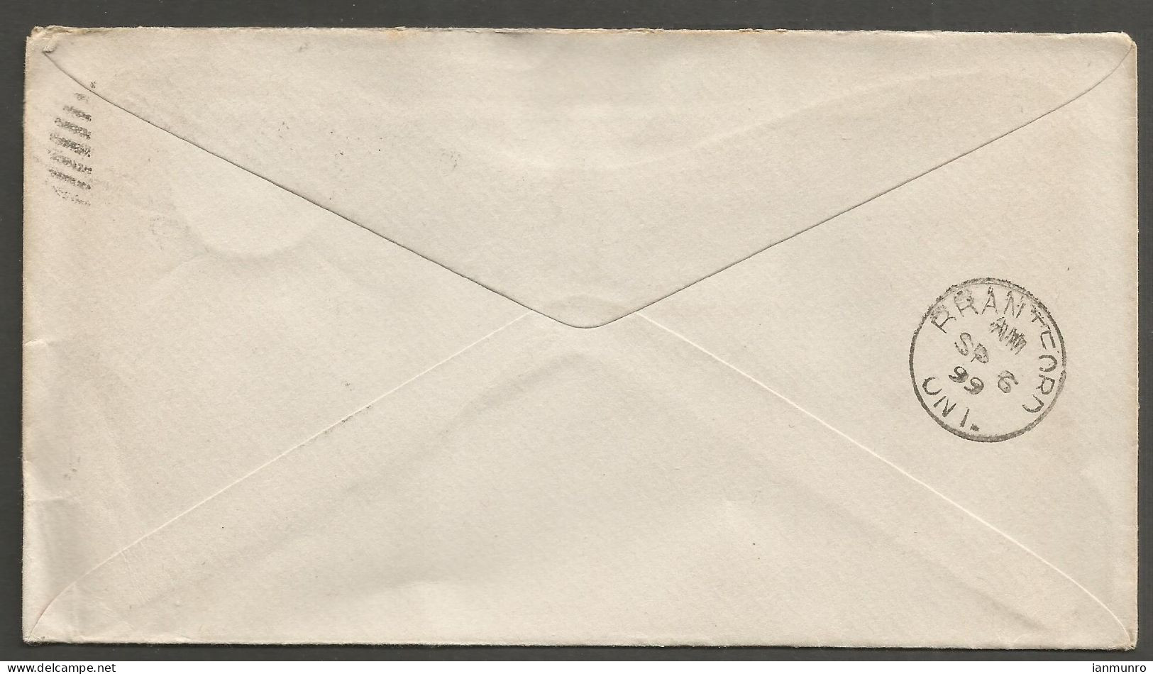 1899 Corner Card Cover 2c Numeral Duplex Windsor Ontario To Brantford - Histoire Postale