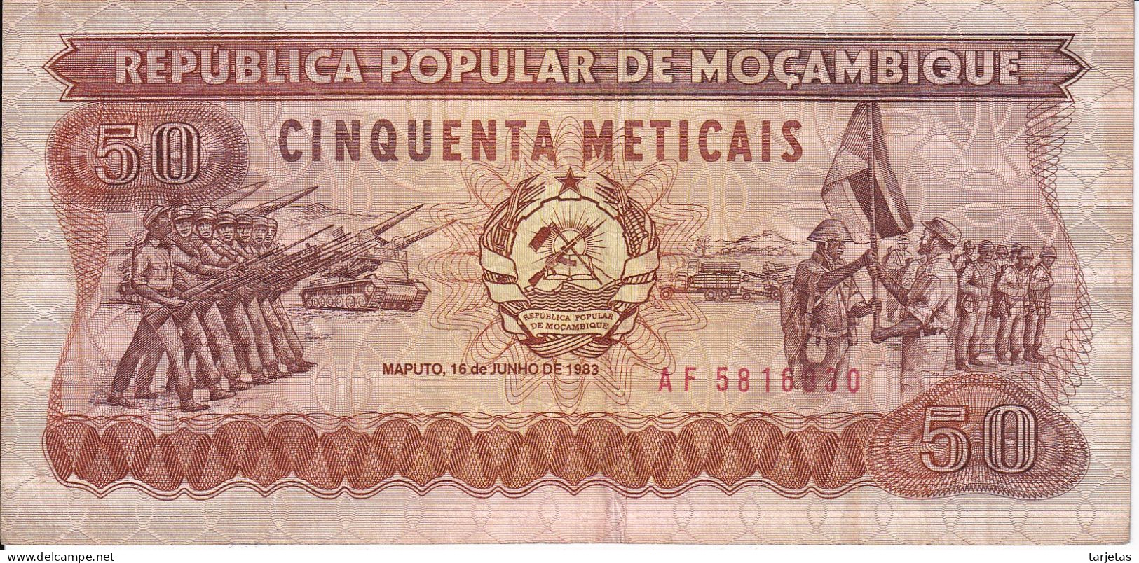 BILLETE DE MOZAMBIQUE DE 50 METICAIS DEL AÑO 1983 (BANKNOTE) - Mozambique