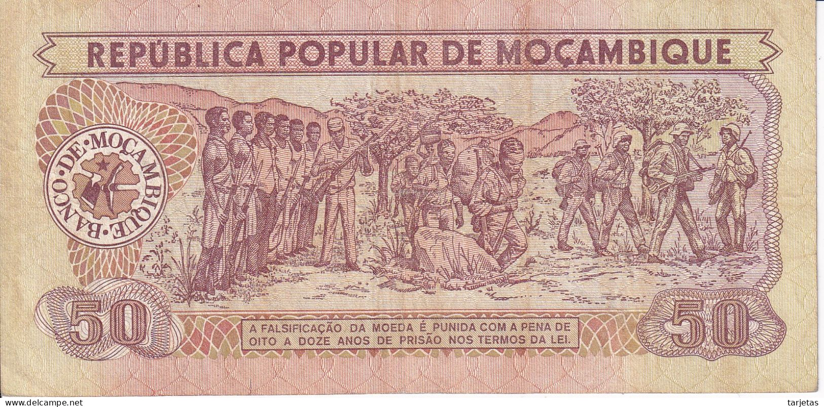 BILLETE DE MOZAMBIQUE DE 50 METICAIS DEL AÑO 1983 (BANKNOTE) - Mozambique