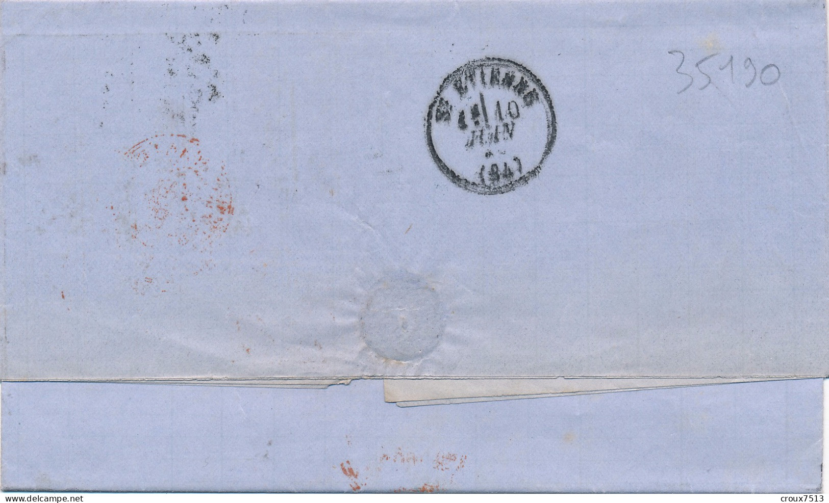 1869 40 C Rose LAC Milano à Saint-Etienne TB. - Entry Postmarks