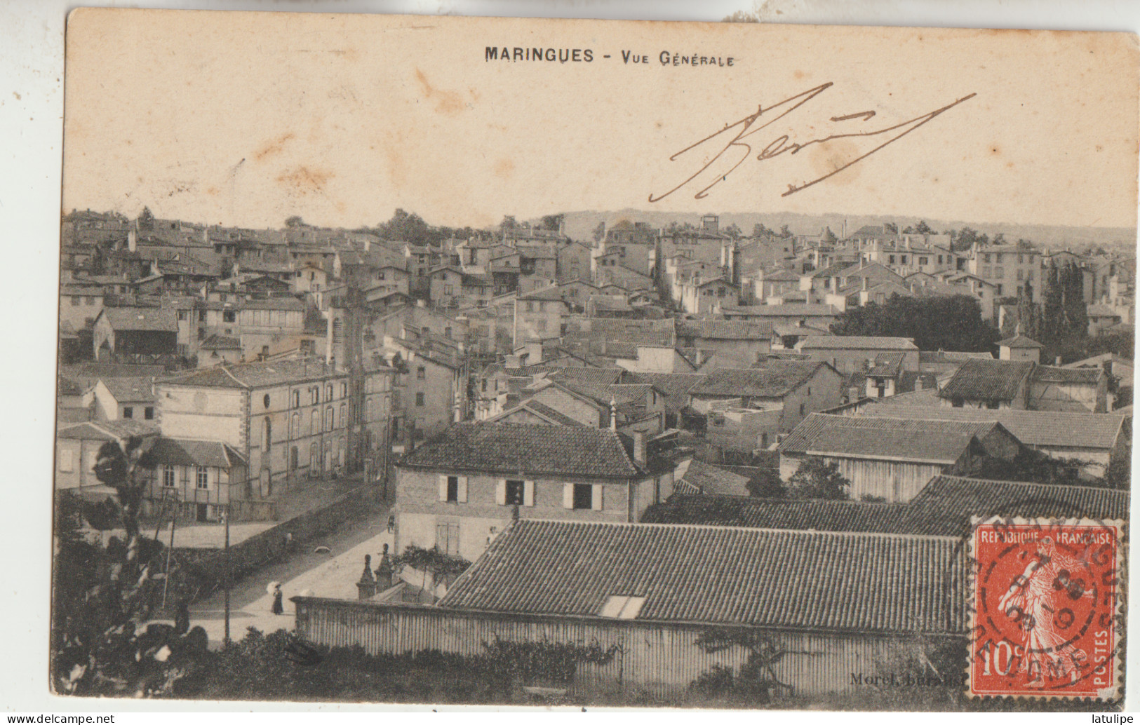 Maringues 63  Carte Timbrée Circulée Vue Generale - Maringues