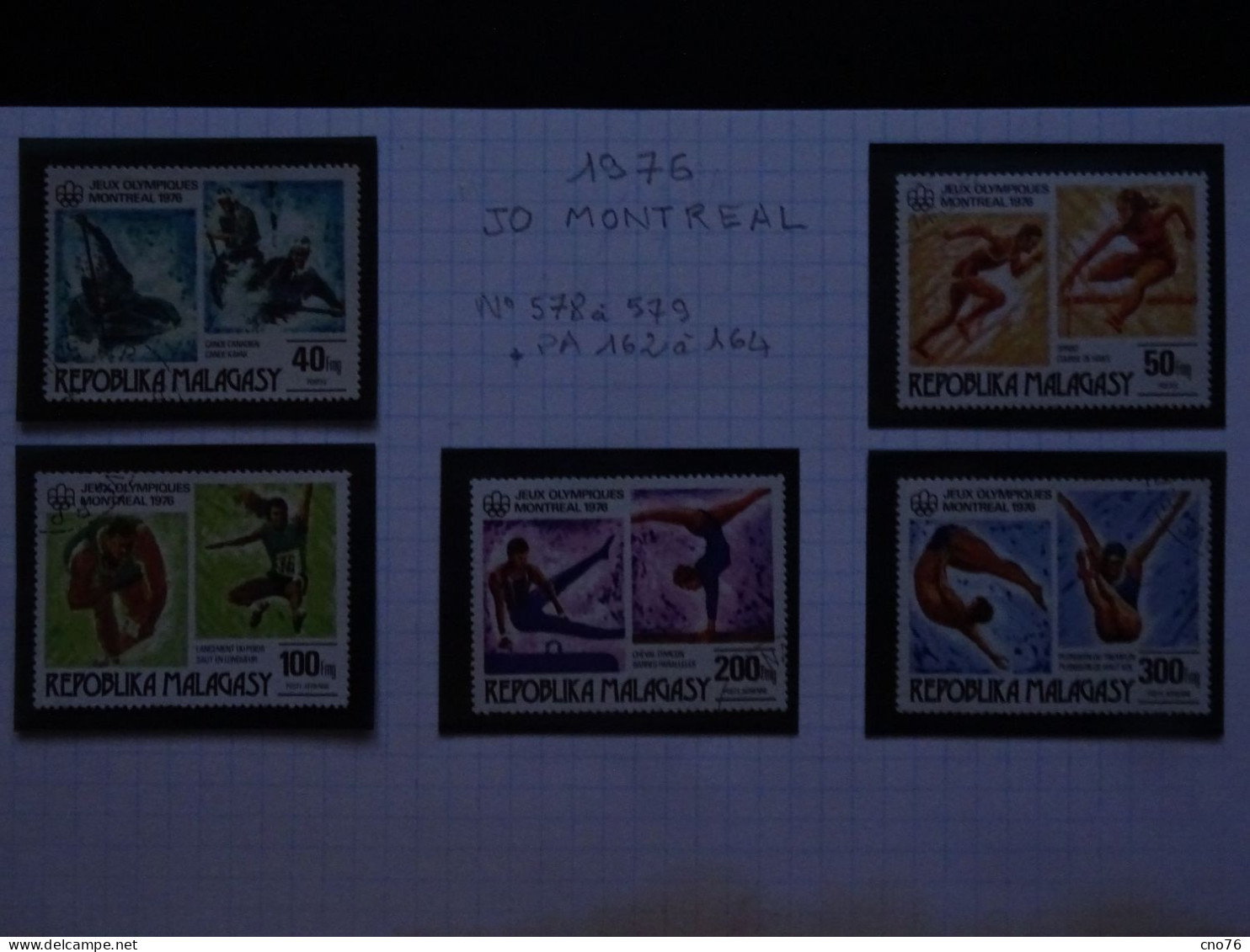 République MALAGASY Timbres Oblitérés Série De 5 Timbres N° 578 à 579 + PA 162 à 164 Jeux Olympiques Montreal  De 1976 - Ete 1976: Montréal