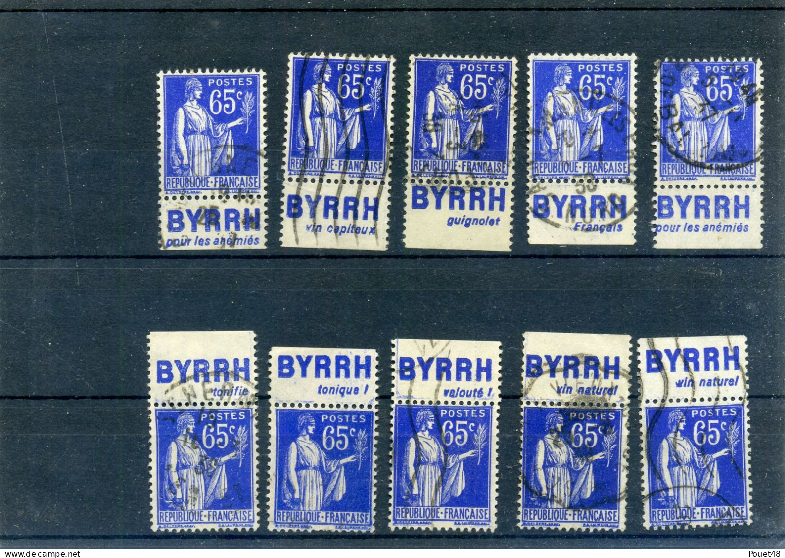 Publicité - BYRRH:  - 10 X N° 365 - Used Stamps