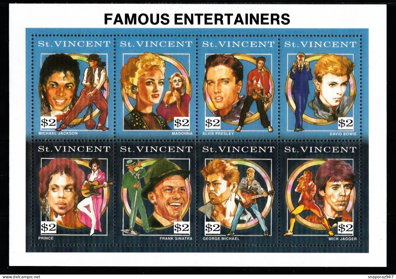 1991 St.Vincent Well-Known Singers Set MNH** D25 - Chanteurs