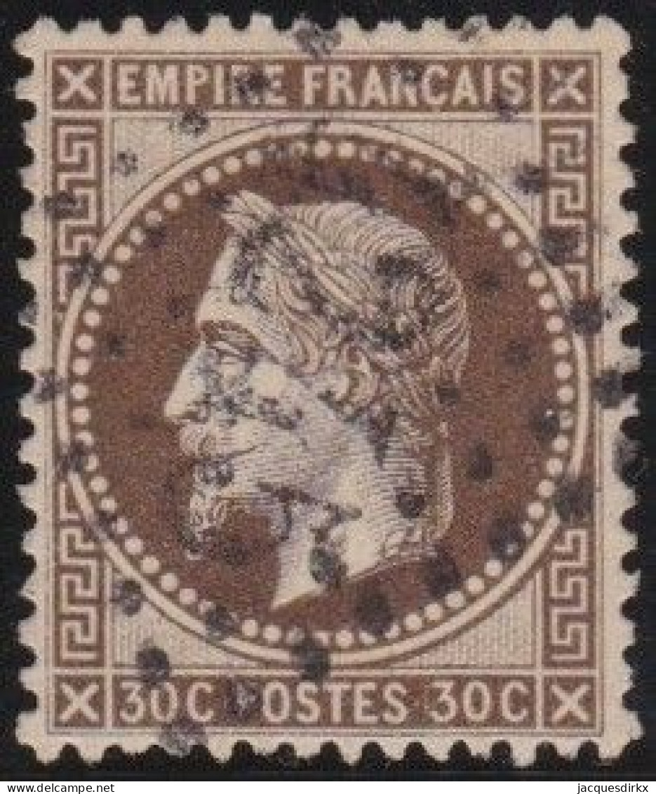 France  .  Y&T   .     30      .   O      .    Oblitéré - 1863-1870 Napoléon III Lauré