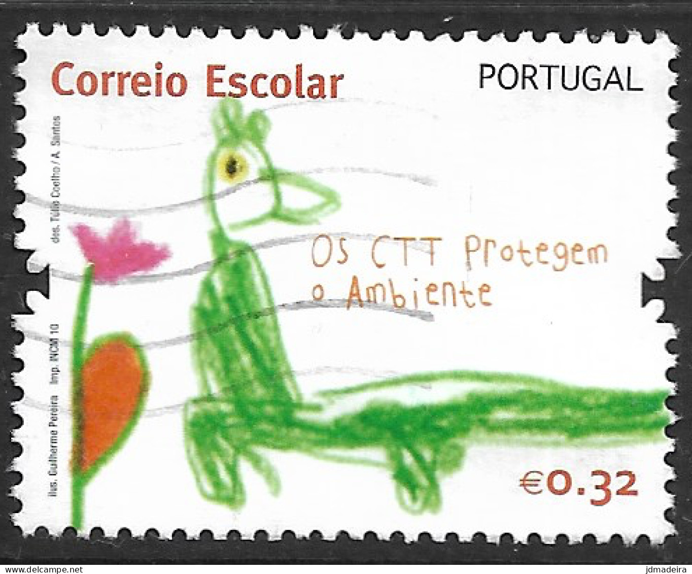 Portugal – 2010 School Mail 0,32 Used Stamp - Oblitérés