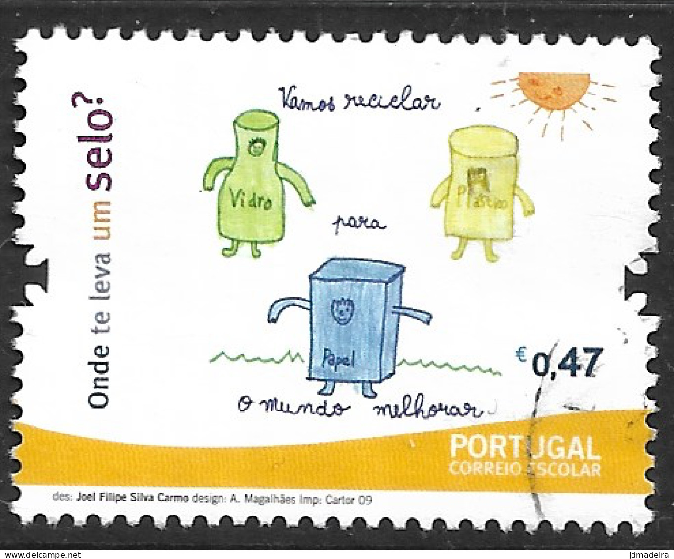 Portugal – 2009 School Mail 0,47 Used Stamp - Gebruikt