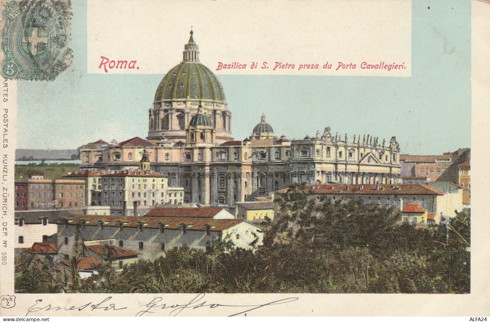 CARTOLINA PRIMI 900 ROMA BASILICA S.PIETRO (217A - San Pietro