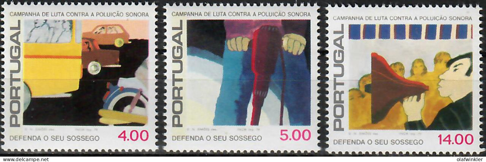 1979 Luta Contra A Poluição Sonora AF 1418-20 / Sc 1418-20 / YT 1416-8 / Mi 1436-8 Novo / MNH / Neuf / Postfrisch [zro] - Neufs