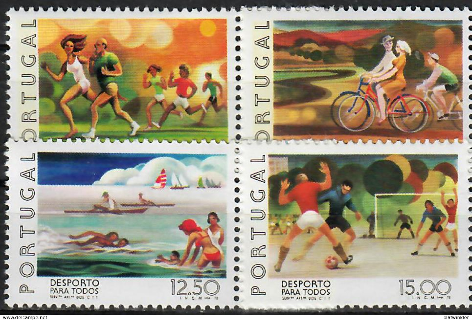 1978 Desporto Para Todos AF 1394-7 / Sc 1394-7 / YT 1387-90 / Mi 1407-10 Novo / MNH / Neuf / Postfrisch [zro] - Neufs