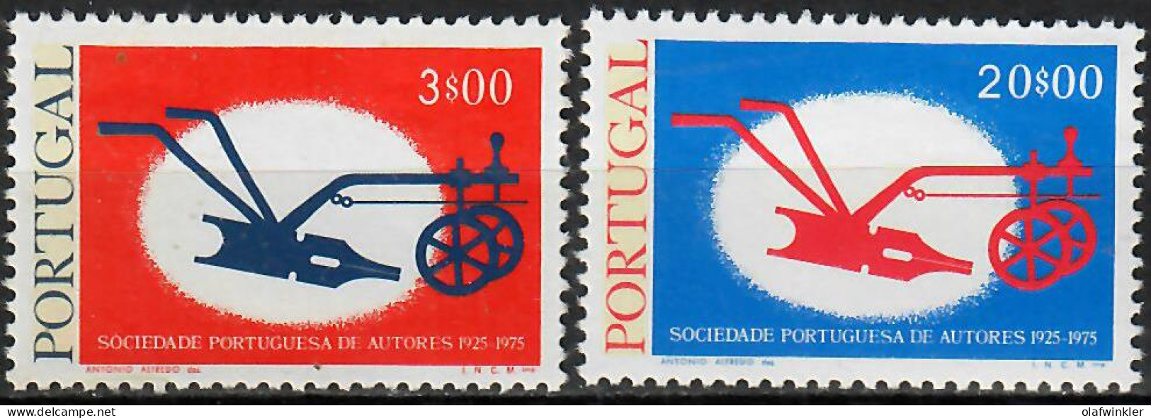 1976 Sociedade Portuguesa De Autores AF 1275-6 / Sc 1277-8 / YT 1285-6 / Mi 1305-6 Novo / MNH / Neuf / Postfrisch [zro] - Nuovi