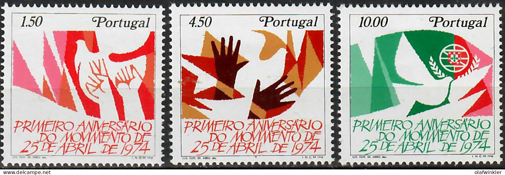 1975 Movimento De 25 De Abril AF 1245-7 / Sc 1247-9 / YT 1255-7 / Mi 1275-7 Novo / MNH / Neuf / Postfrisch [zro] - Neufs