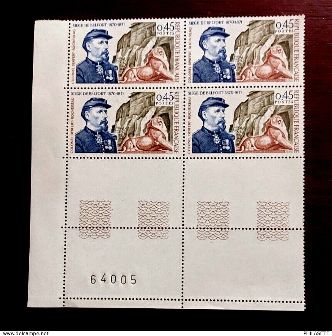 France Bloc De 4 Timbres  Neuf**  YV N° 1660 Bataille De Belfort - Feuilles Complètes