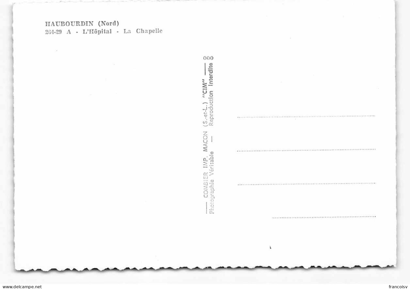 Haubourdin. Hopital - Chapelle   Edit Cim CPSM.  - Haubourdin