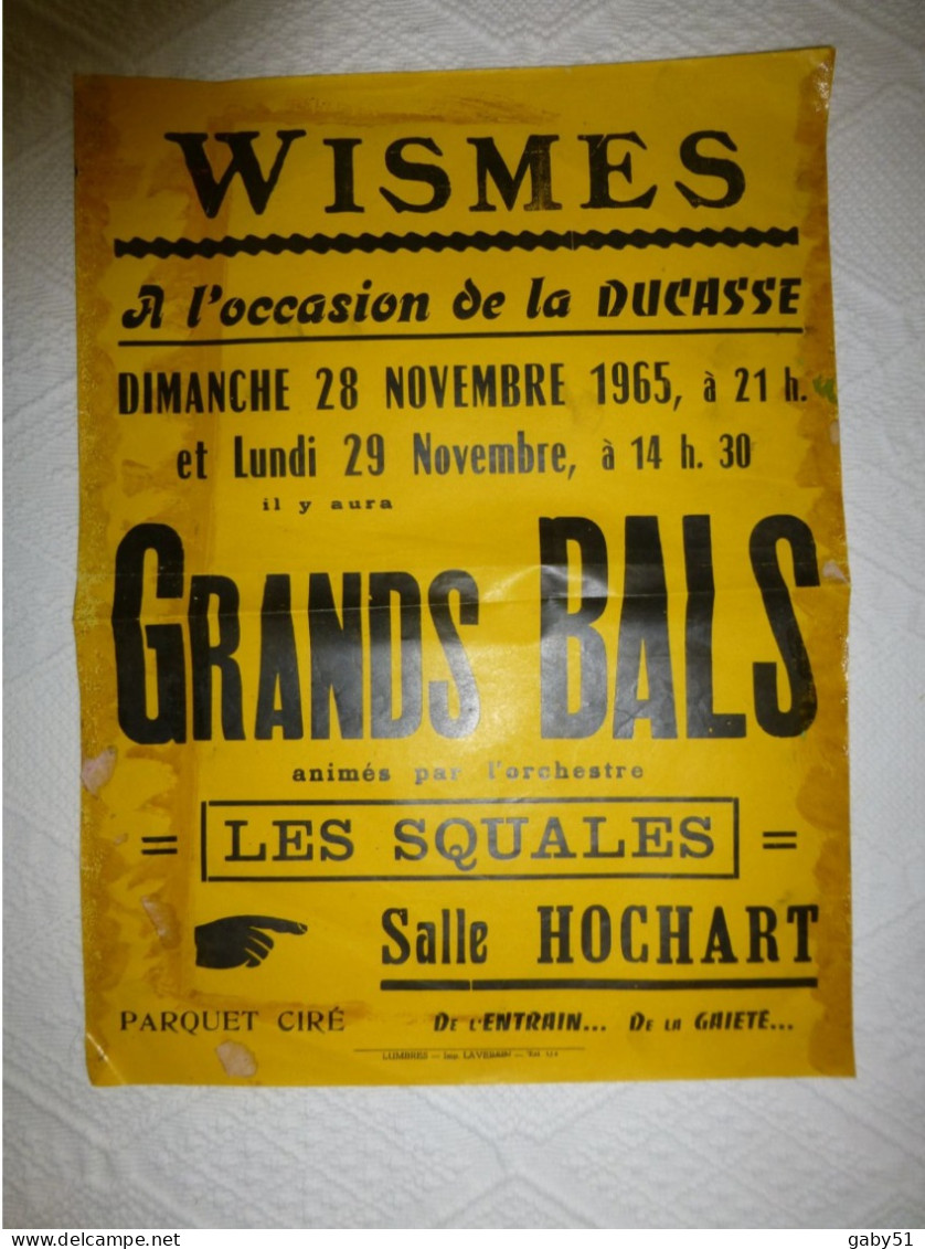 WISMES Ducasse 28/29 Novembre 1965, Affiche Originale 30 X 40 Env, état; A 34 - Manifesti