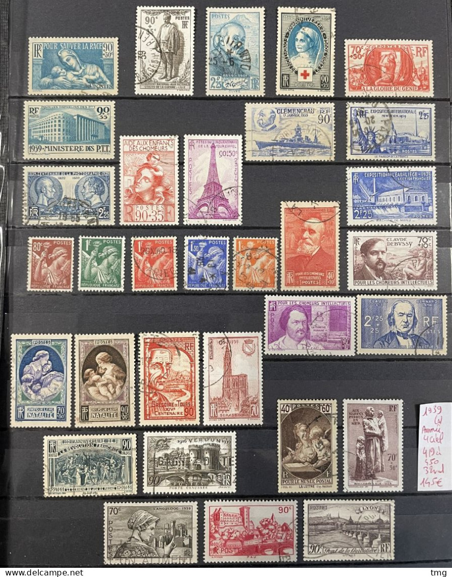 1939 (°) Oblitérés Année Complète YT 419 à 450 (sauf 424 (*) MH) 32 Valeurs (côte 145 Euros) France – 4ciel - ....-1939