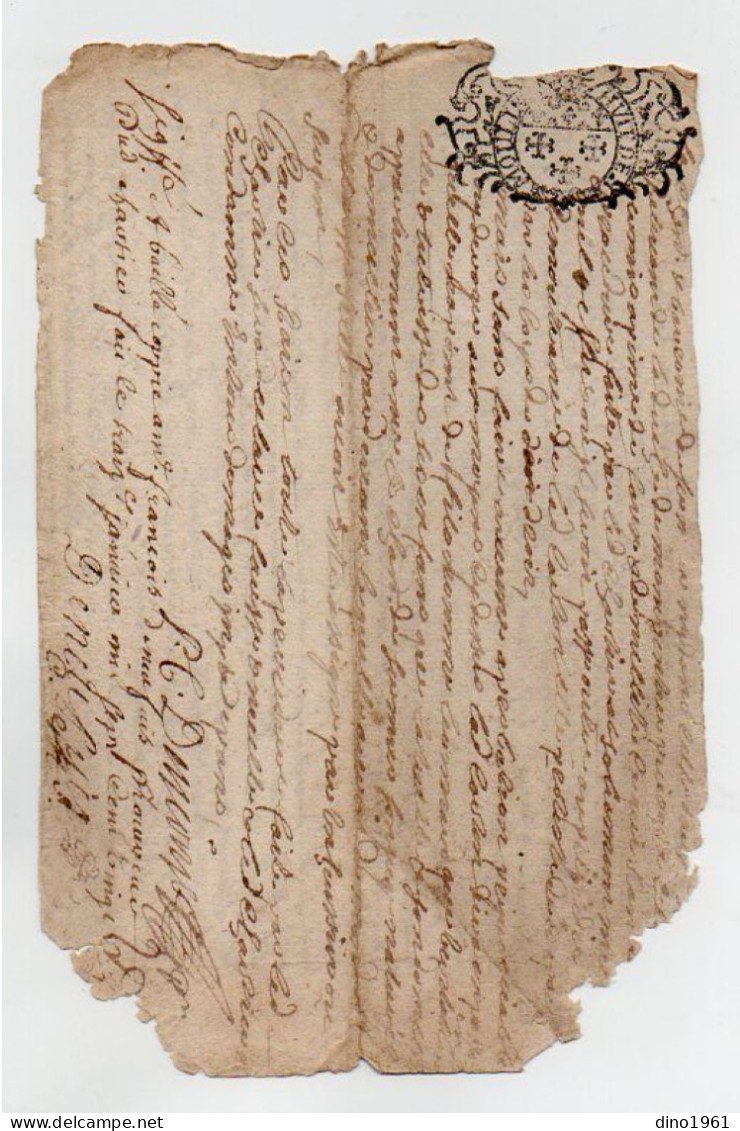 VP22.888 - Cachet De Généralité De MOULINS - Acte De 1720 - Matasellos Generales