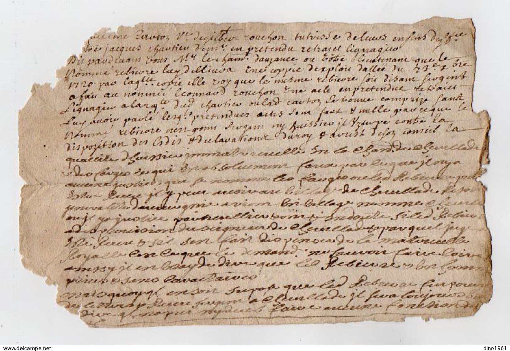 VP22.888 - Cachet De Généralité De MOULINS - Acte De 1720 - Cachets Généralité