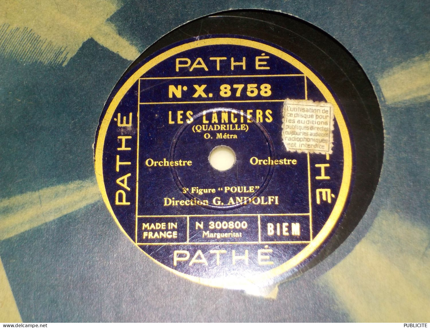 DISQUE 78 TOURS ORCHESTRE DIRECTION G ANDOLFI - 78 Rpm - Schellackplatten