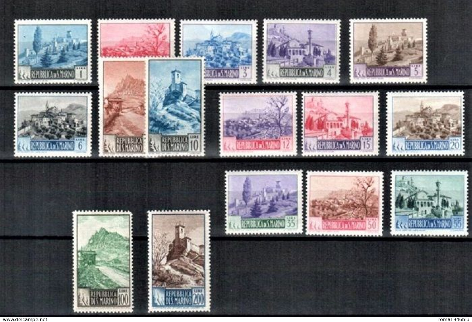 SAN MARINO 1949 PAESAGGI SERIE CPL. ** MNH - Ongebruikt