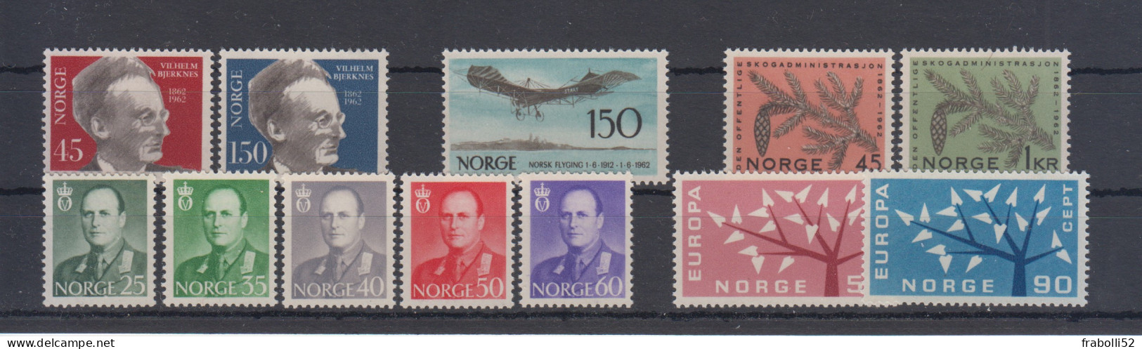Norvegia Nuovi:  1962  Annata Completa Senza Ordinaria "Corno Di Posta" - Ganze Jahrgänge