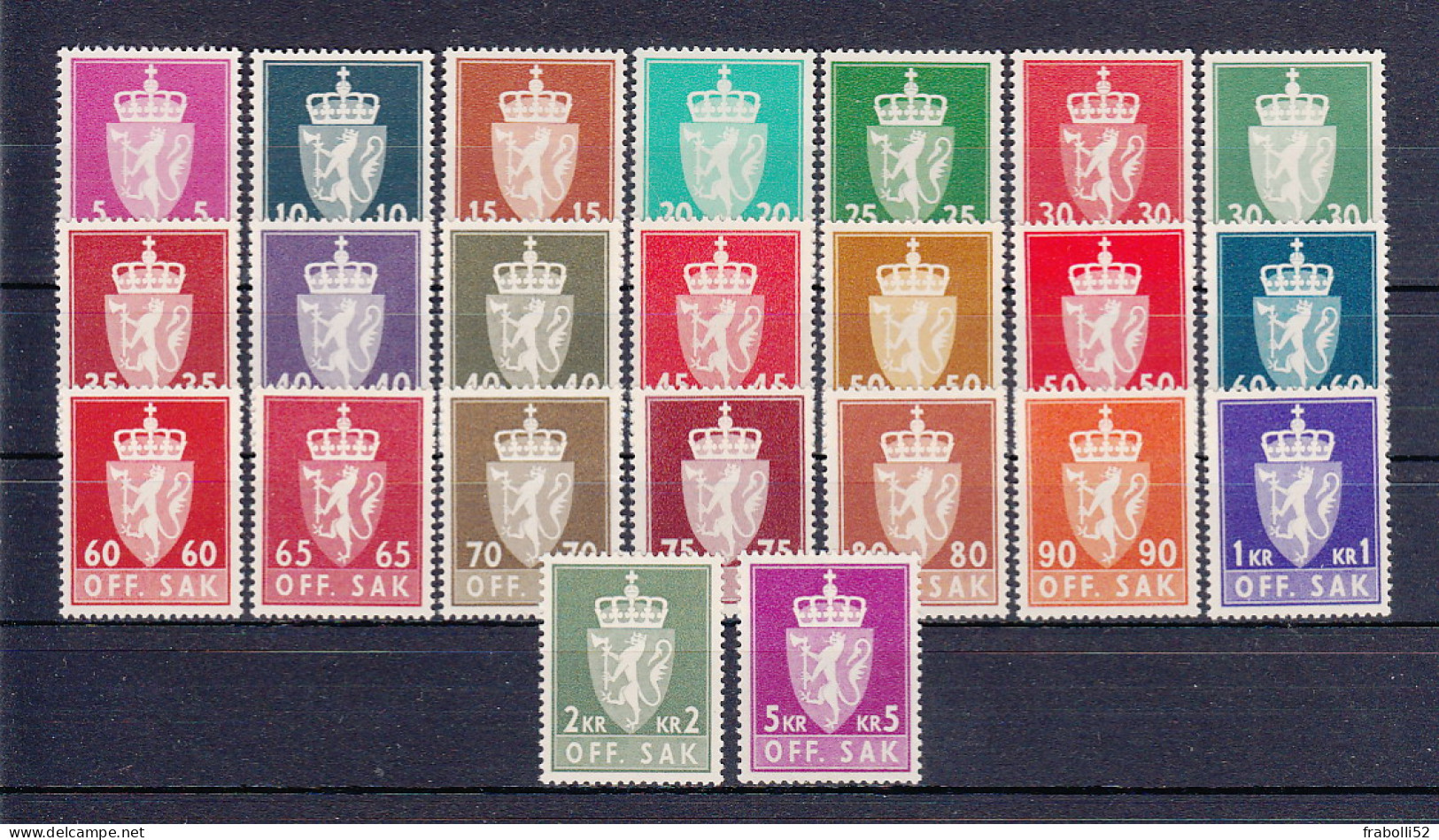 Norvegia Nuovi:  Servizio  N. 67-89 - Dienstzegels