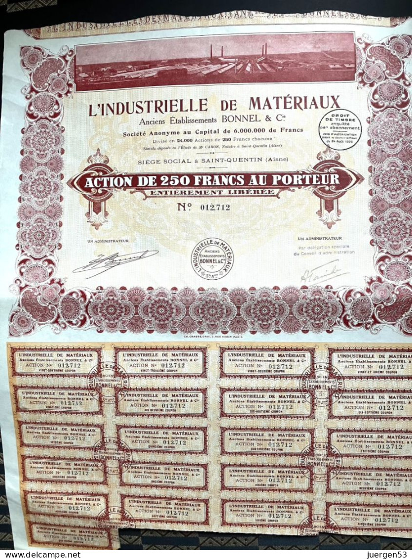 L’Industrielle De Matériaux – Capital 6 Mio. Francs (Ch. Crabbe) - Industrie