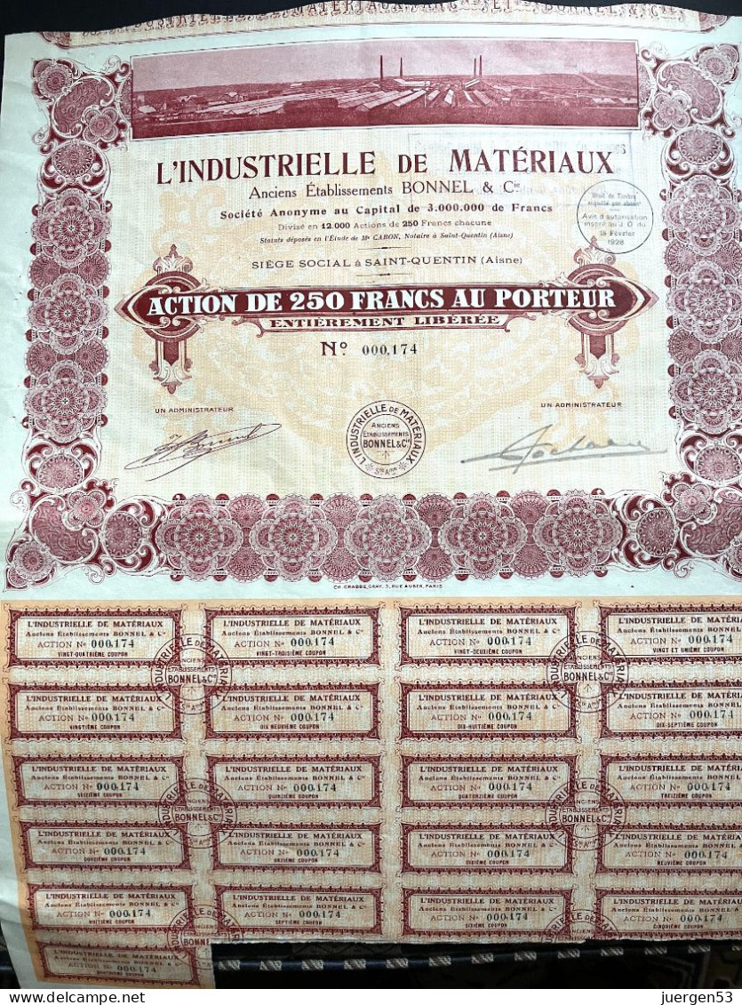 L’Industrielle De Matériaux – Capital 3 Mio. Francs (Ch. Crabbe) - Industrie