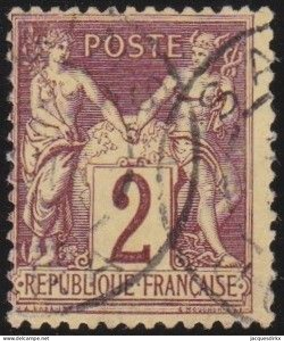 France  .  Y&T   .    85     .   O      .    Oblitéré - 1876-1898 Sage (Type II)