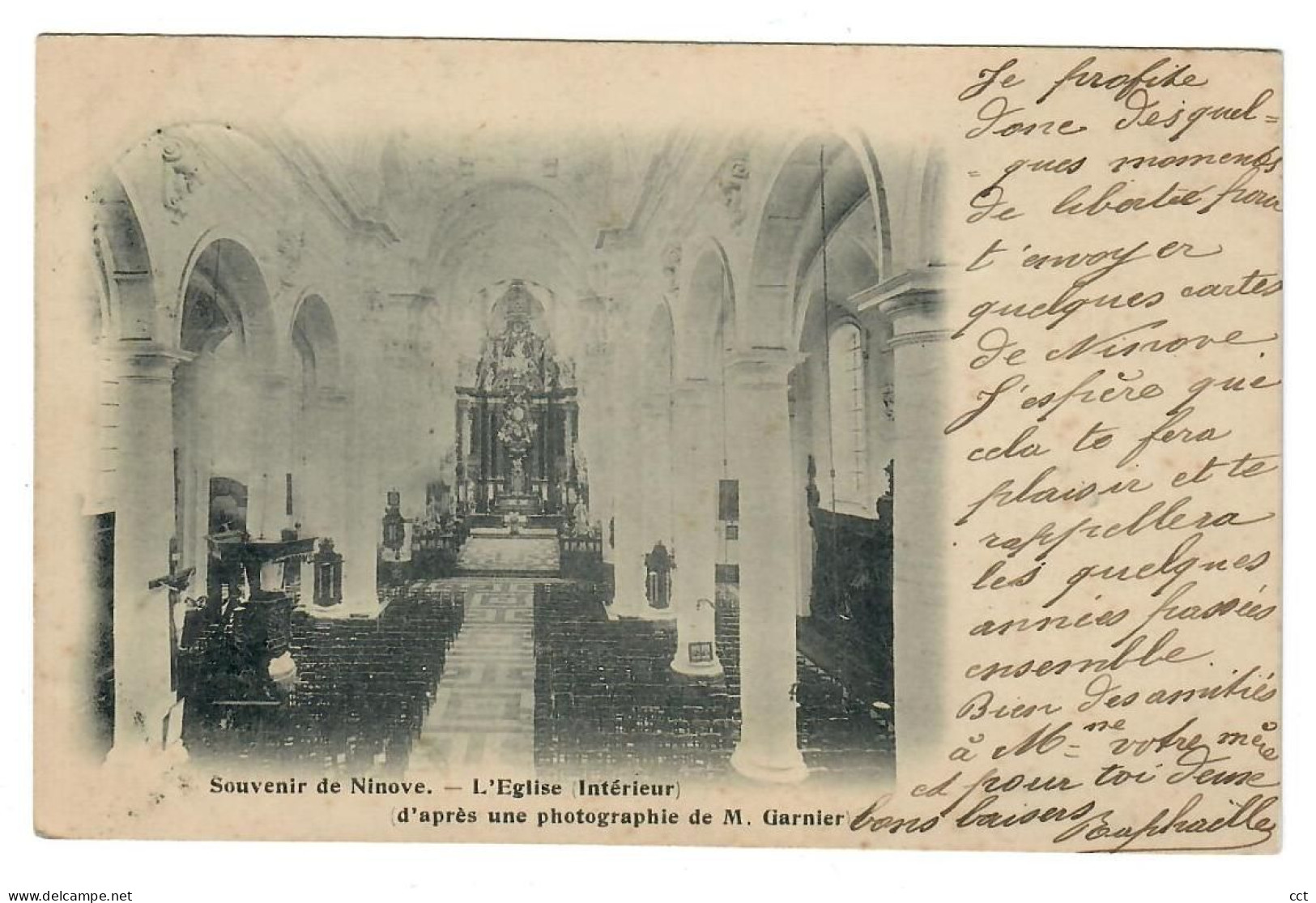 Ninove  L'Eglise (Intérieur) D'après Une Photographie De M Garnier - Ninove